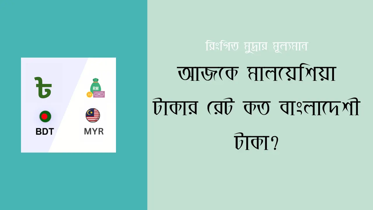 আজকে মালয়েশিয়া টাকার রেট কত বাংলাদেশী টাকা?